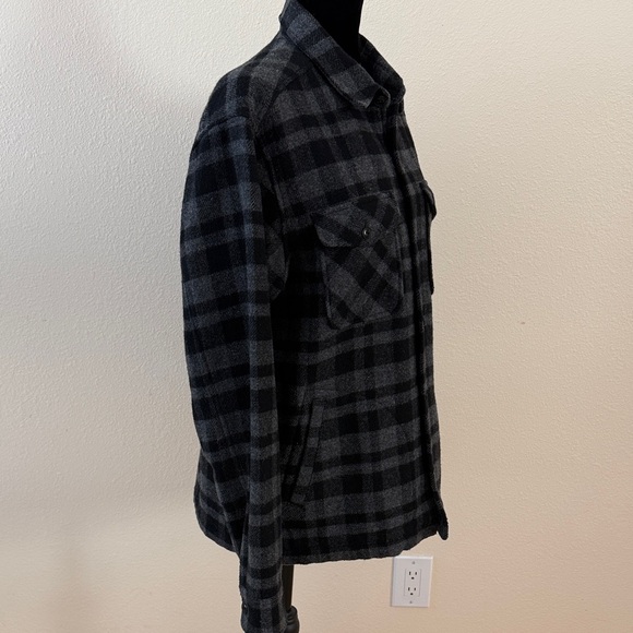 Men’s Theory Black & Gray Plaid Wool Jacket Shirt - Picture 2 of 14
